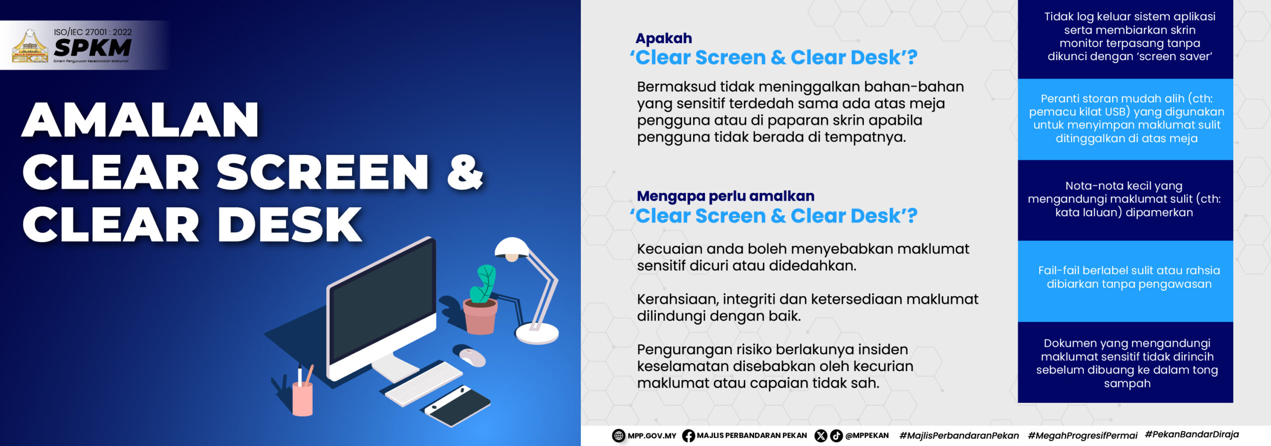 Clear screen and desk