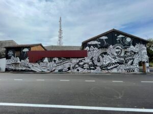 Projek Mural Lagenda Amukan Naga Tasik Chini di Bandar Pekan