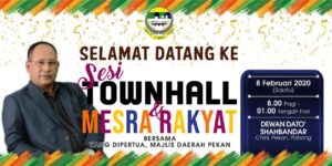 Sesi Townhall & Mesra Rakyat Bersama Yang Dipertua Majlis Derah Pekan