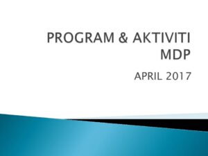 Program & Aktiviti MDP Sepanjang April 2017