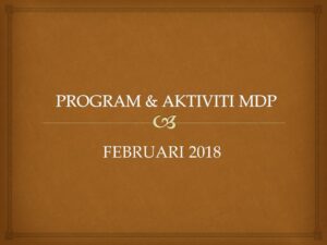 MDP Programs & Activities Throughout February 2018