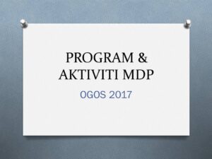 Program & Aktiviti MDP Sepanjang Ogos 2017