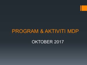 Program & Aktiviti MDP Sepanjang Oktober 2017