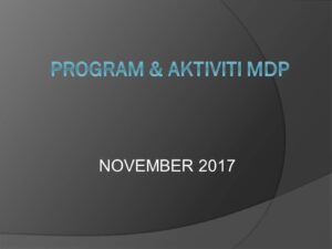 Program & Aktiviti MDP Sepanjang November 2017