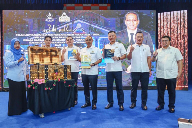 Majlis Pelancaran Anti Rasuah Majlis Perbandaran Pekan 2024 – 2028, Pelan Tindakan Bandar Pintar Diraja Daerah Pekan 2030, Dashboard Pembayaran Digital MPPay Serta Majlis Perasmian Sesi Libat Urus Penyedian Laporan Hala Tuju Pembangunan MAMPAN (SDGs Roadmap) Dan Laporan Semakan Tempatan (Voluntary Local Review).